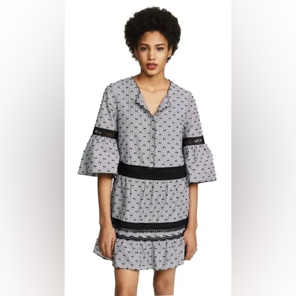 Kobi Halperin Joan Womens Shift Mini Casual Dress, Black/White size medium - Picture 1 of 9